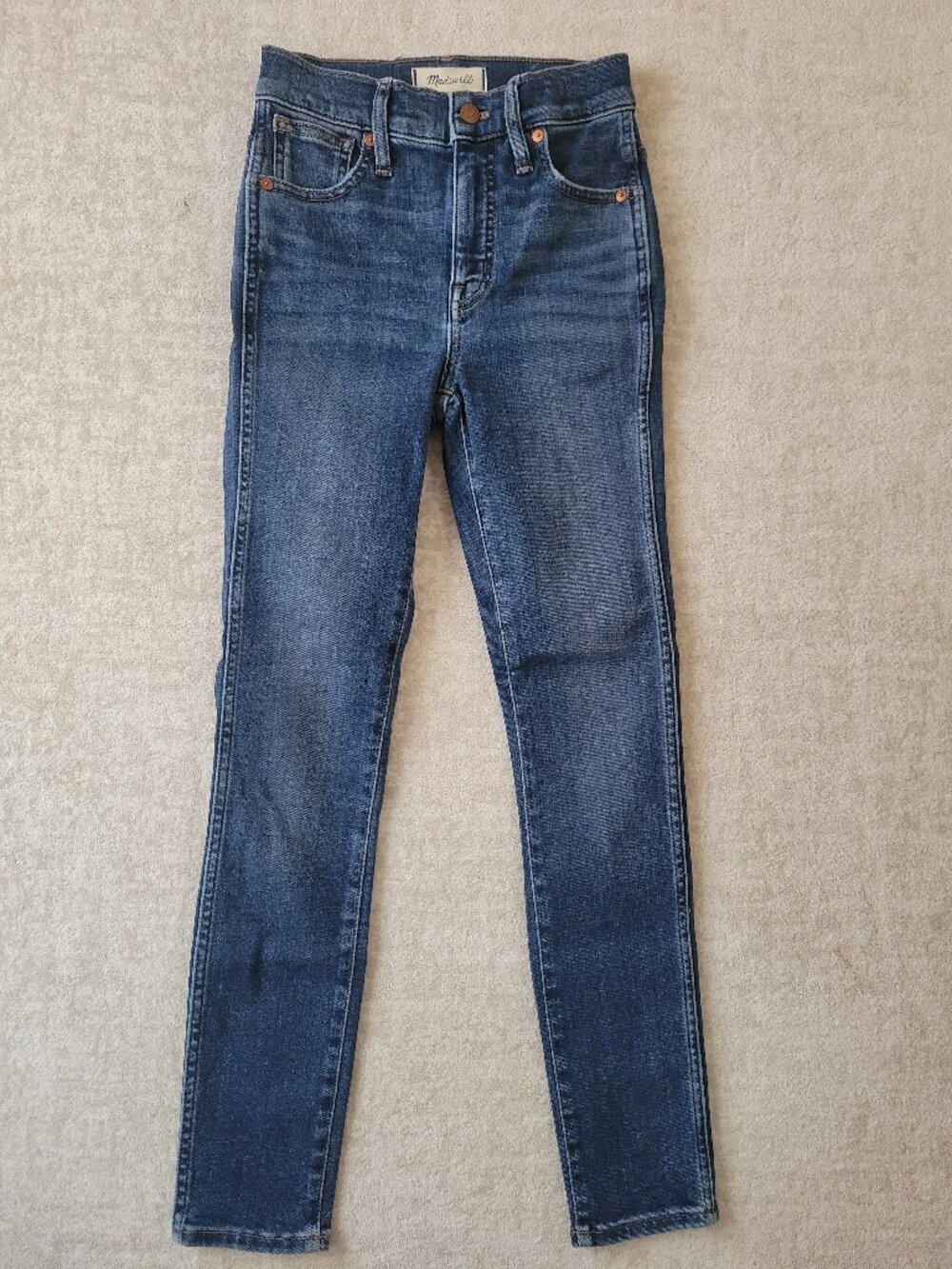 Madewell 10" High-Rise Skinny Jeans Cashmere Blend Cordell Wash Size 23 Luxury